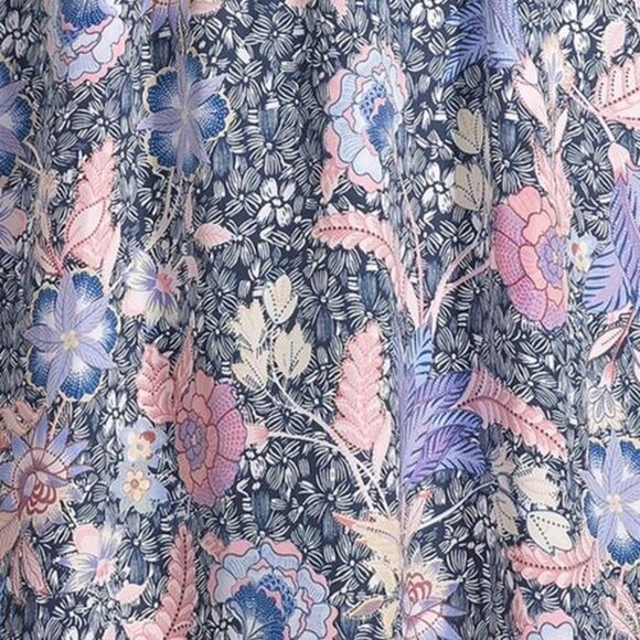 Elegant Floral Midi Dress - Blue and Pink - Picture 4 of 10